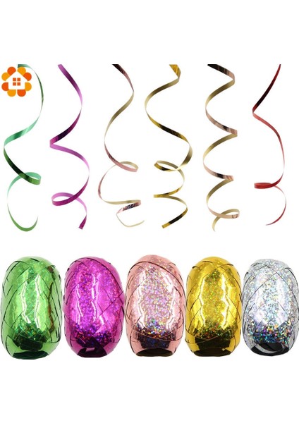 Kırmızı 6 Adet/paket 5mm * 10 M Balon Halat Folyo Balon Lazer Şerit Hava Balonu Sarma Dokunun Ev Düğün Doğum Günü Partisi Dekorasyon (Yurt Dışından)