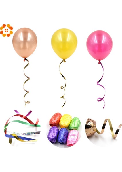 Kırmızı 6 Adet/paket 5mm * 10 M Balon Halat Folyo Balon Lazer Şerit Hava Balonu Sarma Dokunun Ev Düğün Doğum Günü Partisi Dekorasyon (Yurt Dışından)