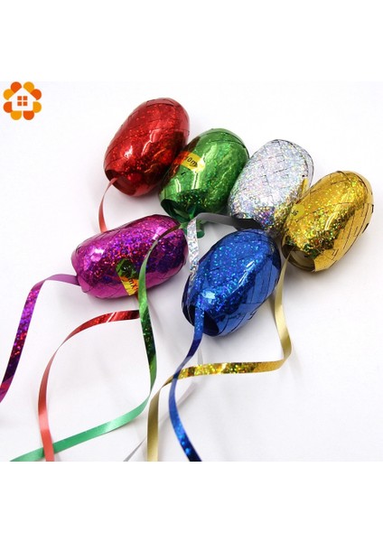 Kırmızı 6 Adet/paket 5mm * 10 M Balon Halat Folyo Balon Lazer Şerit Hava Balonu Sarma Dokunun Ev Düğün Doğum Günü Partisi Dekorasyon (Yurt Dışından)