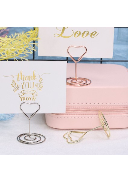 Silver-Type2-5pcs Moda Masaüstü Dekorasyon Kağıt Kelepçe Gül Altın Kalp Şekli Masa Numaraları Tutucu Yer Kartı Kelepçeleri Standı Fotoğraf Klipleri (Yurt Dışından) indirimleri