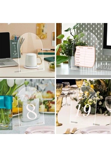 BT082 5 Adet Dıy Akrilik Boş Düğün Masa Işareti Metal Standı Dekoratif Doğum Günü Festivali Parti Masa Dekorasyon Aksesuarı Malzemeleri (Yurt Dışından) fırsatları