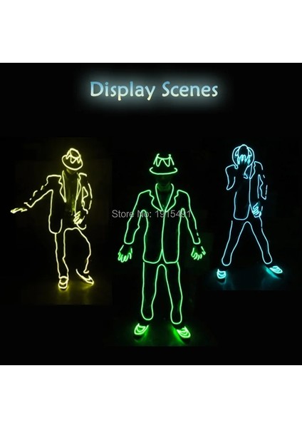 Tasarım-B Moda Dans Dj LED Parlayan Takım Elbise Light Up Gece Gösterisi Kostüm Cadılar Bayramı Bar Parti Rave El Tel Giyim Yetişkin Kadın Erkek (Yurt Dışından) fırsatları