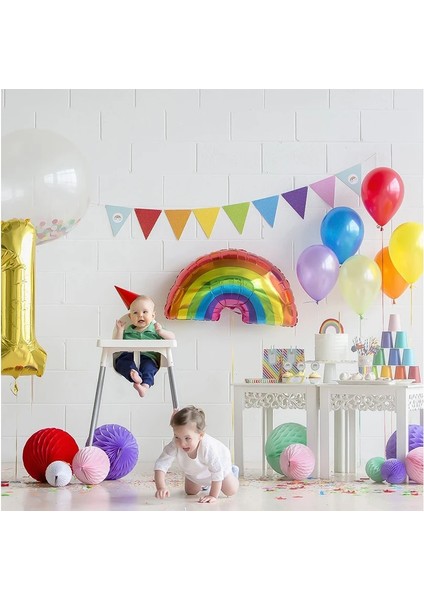 Gökkuşağı Bulut B 1 Adet Büyük Gökkuşağı Gülümseme Beyaz Bulut Folyo Balon Erkek Kız Doğum Günü Partisi Helyum Balon Süslemeleri Bebek Duş Çocuk Oyuncak Hediye Topu (Yurt Dışından)