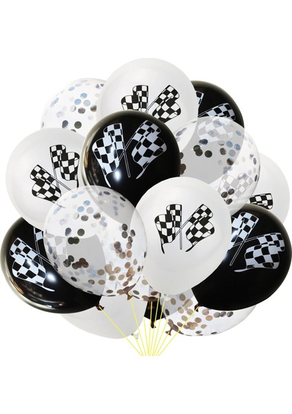 5 Adet 12 Inç Siyah Beyaz Yarış Bayrağı Lateks Balonlar Flama Banner Damalı Yarış Arabası Temalı Parti 3th 4th 5th Doğum Günü Partisi Tedarikçisi (Yurt Dışından)