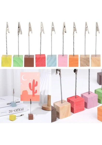 Stil 9 Kelepçe Masaüstü Dekorasyon Memorandumu Ahşap Mesaj Klasörü Kelepçeleri Standı Fotoğraf Klipleri Yer Kartı Masa Numaraları Tutucu (Yurt Dışından) fiyatları
