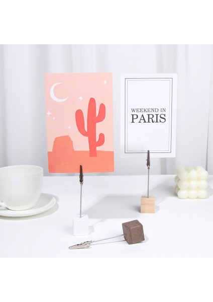 Stil 9 Kelepçe Masaüstü Dekorasyon Memorandumu Ahşap Mesaj Klasörü Kelepçeleri Standı Fotoğraf Klipleri Yer Kartı Masa Numaraları Tutucu (Yurt Dışından) modelleri