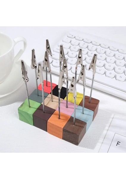 Stil 9 Kelepçe Masaüstü Dekorasyon Memorandumu Ahşap Mesaj Klasörü Kelepçeleri Standı Fotoğraf Klipleri Yer Kartı Masa Numaraları Tutucu (Yurt Dışından) fırsatları