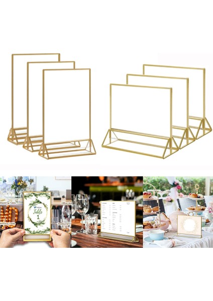 Stil B-12.7X17.8 cm 1 Adet Standart Çift Taraflı Akrilik Düğün Masa Numaraları Phnom Penh Masa Kartı Düğün Plaka Menü Ekran Standı Masa Kartı (Yurt Dışından) fiyatları