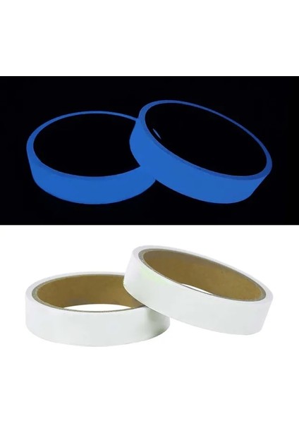 Mavi Genişlik 1.5 cm Pet Işıklı Bant Karanlıkta Parlayan Gece Görüş Floresan Bant Ev/ofis/bahçe Güvenlik Uyarı Dekor Dıy Zanaat Aksesuarları (Yurt Dışından)
