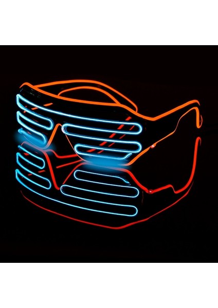 D LED Işıklı Gözlük Cadılar Bayramı Parlayan Neon Noel Partisi Bril Yanıp Sönen Hafif Parlamalı Güneş Gözlüğü Cam Festivali Malzemeleri Kostümleri (Yurt Dışından)