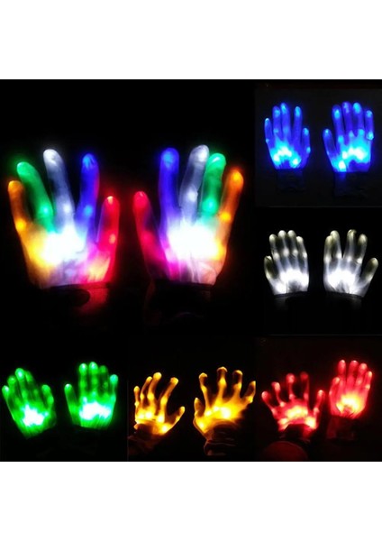 Mavi 1 Çift LED Işık Up El Parmak Eldiven Cadılar Bayramı Noel Kostüm Dans Dekor LED Eldiven Cadılar Bayramı El Dekor Festivali Aksesuarı (Yurt Dışından) fiyatları