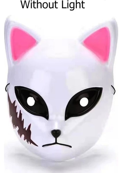 Hiçbir Işık Maskesi 4 Japon Anime Maskeleri LED Parlayan Yüz Maskesi Yetişkin Iblis Avcısı El Neon Maske Masquerade Cosplay Kostüm Sahne (Yurt Dışından)