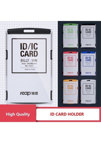 7118RED Kaliteli Yüksek Kimlik Kartı Akrilik Pasaport Ic Erişim Kontrolü Adı Etiketi Çalışan Öğrenci Rozeti Tutucu (Standart Boyut) (Yurt Dışından) modelleri