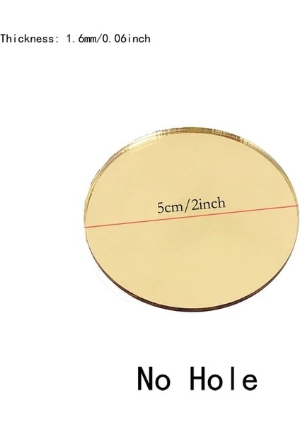 5 cm Deliksiz 50 Adet Altın Ayna Akrilik Yuvarlak Düğün Yeri Kartı W/h Hediye Etiketi Için Delik Daire Levha Dıy Zanaat Sanat Boyama Anahtarlık Parti Dekor (Yurt Dışından) fiyatları