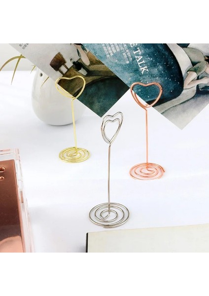 Kalp 85MM Gümüş Mini Yer Kartı Tutucu Fotoğraf Resim Sahipleri Masa Kartı Sahipleri Ofis Masası Numarası Kağıt Menü Klipleri Düğün Parti (1 Adet) (Yurt Dışından) fiyatları