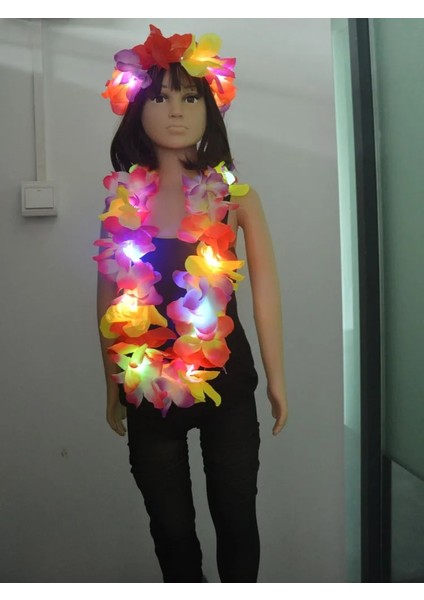 Mor Kafa Bandı Glow LED Işık Up Hawaii Hula Luau Çiçek Leis Garland Kolye Çelenk Düğün Doğum Günü Glow Parti Dekorasyon Hediye Cadılar Bayramı (Yurt Dışından)