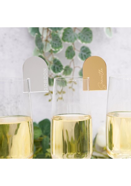 Altın 1.6mm Kalınlığında 50 Adet Arch Akrilik Düğün Içecek Etiketi Kokteyl Cam Charm Boş Işaretleyici Parti Favor Yer Kartı Adı Etiketi Cam Yer Ayarı Tutucu (Yurt Dışından) fiyatları