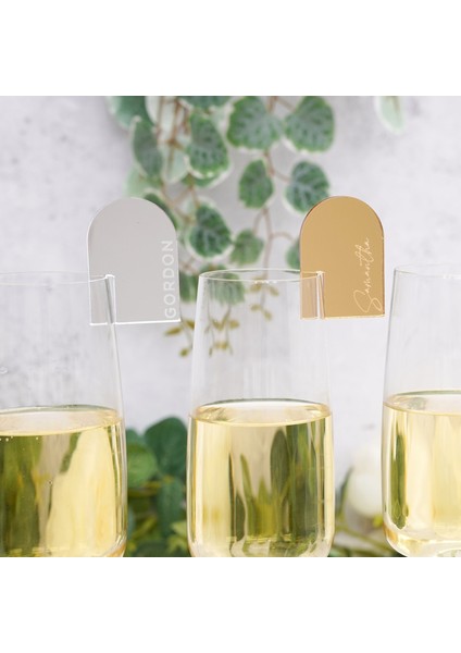 Altın 1.6mm Kalınlığında 50 Adet Arch Akrilik Düğün Içecek Etiketi Kokteyl Cam Charm Boş Işaretleyici Parti Favor Yer Kartı Adı Etiketi Cam Yer Ayarı Tutucu (Yurt Dışından) fırsatları