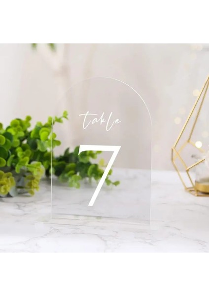5 Adet Düğün Masa Numaraları 5 Adet Şeffaf Akrilik Burcu Yer Kartları Düğün Masa Centerpieces Cafe Ev Restoran Için (Yurt Dışından)