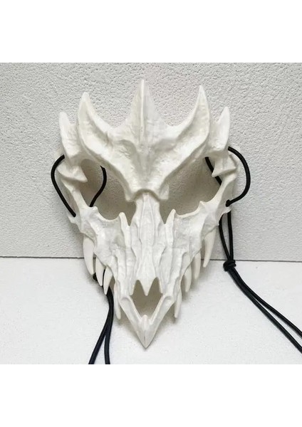 Beyaz C Japon Anime Ejderha Tanrı Yarım Yüz Maskesi Cosplay Hayvan Maskesi Unisex Cadılar Bayramı Masquerade Karnaval Parti Sahne (Yurt Dışından)