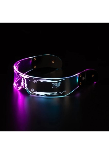 Thunder Kontrol Edilebilir 7 Renk Dekoratif Cyberpunk Gözlük Renkli Aydınlık Gözlük Bar Ktv Cadılar Bayramı Cyberpunk Parti Için LED Işık Up Gözlük (Yurt Dışından)