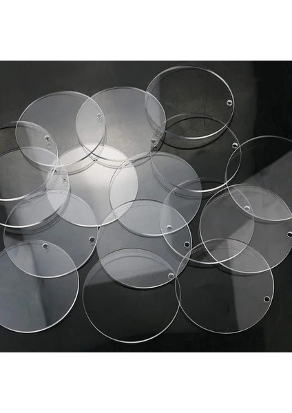 Delikli 7.5 cm 50 Adet 5/7.5/10/15 cm Şeffaf Akrilik Daire Boş Levha Yuvarlak Akrilik Diskler Sanat Projesi Boyama Çocuklar Dıy Zanaat 2mm Kalın Ev Dekor (Yurt Dışından)