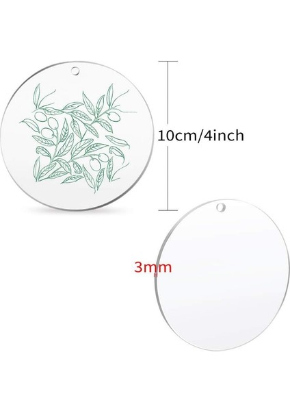 Delikli 7.5 cm 50 Adet 5/7.5/10/15 cm Şeffaf Akrilik Daire Boş Levha Yuvarlak Akrilik Diskler Sanat Projesi Boyama Çocuklar Dıy Zanaat 2mm Kalın Ev Dekor (Yurt Dışından)