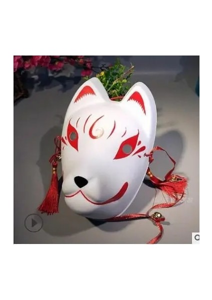 Kırmızı Anime Iblis Avcısı Tilki Maskeleri Japon Maskesi Kedi Maskesi Masquerade Festivali Topu Kabuki Kitsune Maskeleri Parti Cosplay Sahne (Yurt Dışından)
