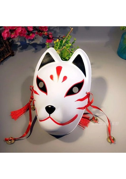 Kırmızı Anime Iblis Avcısı Tilki Maskeleri Japon Maskesi Kedi Maskesi Masquerade Festivali Topu Kabuki Kitsune Maskeleri Parti Cosplay Sahne (Yurt Dışından) modelleri