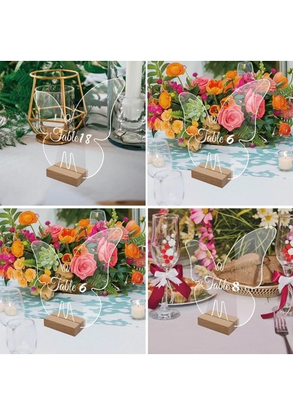 BT056 Küçük 652F 1 Takım Dıy Masa Tabelası Ahşap Alt Tutucu ile Festivali Parti Yemek Masası Dekor (Yurt Dışından) fırsatları