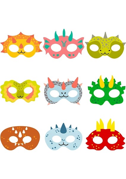 Kağıt Maske 9 Adet Dinozor Parti Kağıt Maske Seti Dinozor Doğum Günü Partisi Dekorasyon Cosplay Dino Tema Kostümleri Oyuncak Çocuklar Için Bebek Duş Dekor (Yurt Dışından)