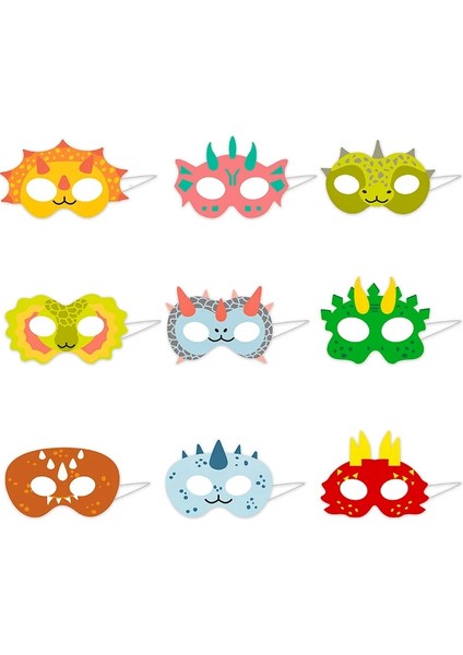 Kağıt Maske 9 Adet Dinozor Parti Kağıt Maske Seti Dinozor Doğum Günü Partisi Dekorasyon Cosplay Dino Tema Kostümleri Oyuncak Çocuklar Için Bebek Duş Dekor (Yurt Dışından)
