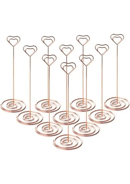 Gül Altın 10 Adet 10 Adet Masa Yeri Kart Tutucu Masa Numarası Sahipleri Düğün Süslemeleri Için Kalp Şekli Fotoğraf Resim Not Klipleri Standları (Yurt Dışından)