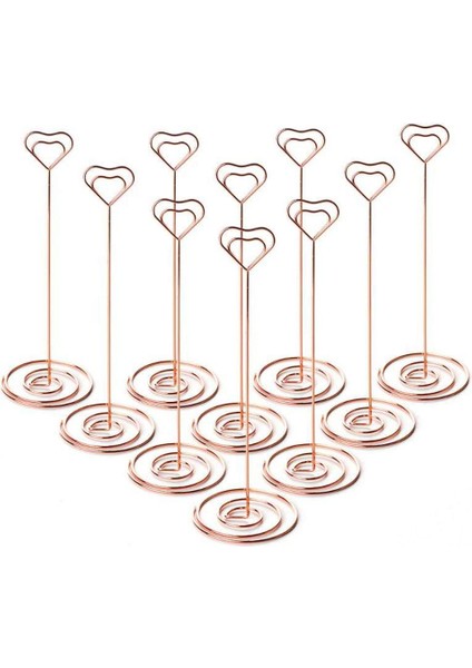 Gül Altın 10 Adet 10 Adet Masa Yeri Kart Tutucu Masa Numarası Sahipleri Düğün Süslemeleri Için Kalp Şekli Fotoğraf Resim Not Klipleri Standları (Yurt Dışından) fiyatları