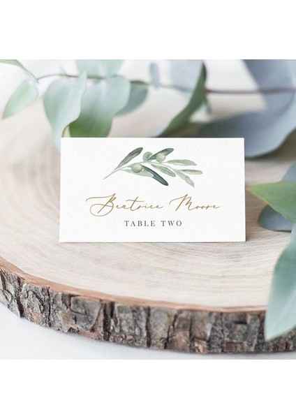 Stil 6 20 Adet Greenary Düğün Yeri Kartı, 20 Adet (Yurt Dışından)