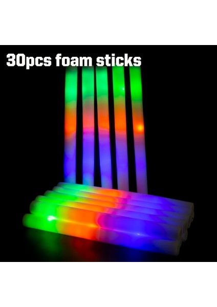 30 Köpük Çubukları LED Köpük Çubukları LED Işık Up Oyuncaklar Parti Şekerleri Karanlıkta Parlayan Parti Malzemeleri Neon Güneş Gözlüğü LED Bilezikler Düğün Dekorasyon (Yurt Dışından)