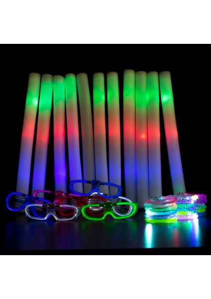 30 Köpük Çubukları LED Köpük Çubukları LED Işık Up Oyuncaklar Parti Şekerleri Karanlıkta Parlayan Parti Malzemeleri Neon Güneş Gözlüğü LED Bilezikler Düğün Dekorasyon (Yurt Dışından) indirimleri