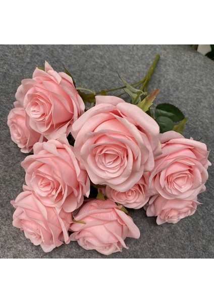 Süt Pembe Yapay Pembe Gül Sahte Çiçek Düğün Gelin Buketi Fotoğraf Sahne Ev Bahçe Dekorasyonu Simülasyon Ipek Gül Buketi (Yurt Dışından) fiyatları