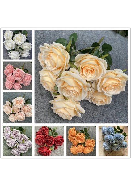 Süt Pembe Yapay Pembe Gül Sahte Çiçek Düğün Gelin Buketi Fotoğraf Sahne Ev Bahçe Dekorasyonu Simülasyon Ipek Gül Buketi (Yurt Dışından) fırsatları