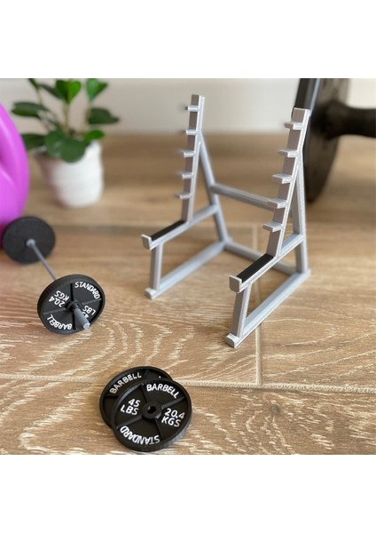 Kalem Tutucu Yaratıcı Halter Raf Kalem Tutucu Mini Squat Raf Süsler Halter ve Ağırlıklar ile Komik Halter Hediye Masa Düzenleyici (Yurt Dışından)
