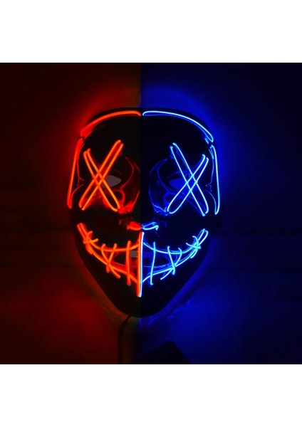B3 Cadılar Bayramı LED Korkunç Maske Parti Korku Cosplay Kostüm Maske Masquerade Karanlıkta Işık Glow (Yurt Dışından) modelleri