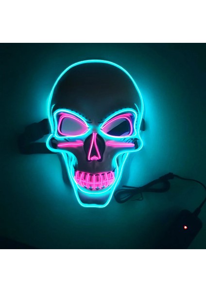 B3 Cadılar Bayramı LED Korkunç Maske Parti Korku Cosplay Kostüm Maske Masquerade Karanlıkta Işık Glow (Yurt Dışından) indirimleri