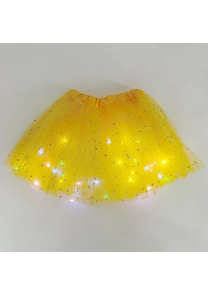 B06 LED Parlayan Işık Çocuk Kız Prenses Tutu Etekler Çocuk Bez Düğün Parti Dans Mini Etek Kostüm Cosplay LED Giyim (Yurt Dışından)