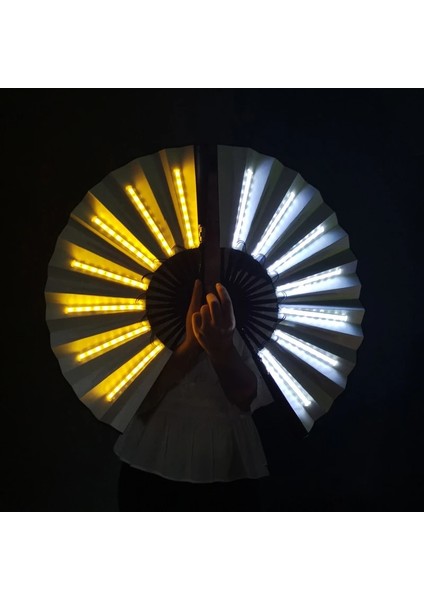 Yeşil Gece LED Işık Parlayan Floresan Renk Değişikliği Fan Gece Performansı Dj Bar Kulübü Odası Parti Dekorasyon Katlanabilir El Fan (Yurt Dışından) fırsatları