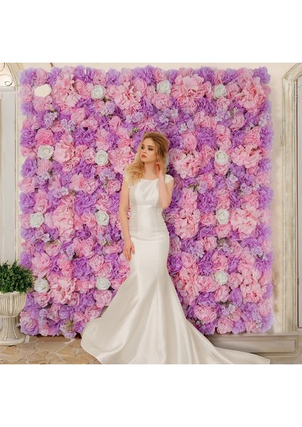 HP-38X38CM-C-1PCS 3D Çiçekler Duvar Paneli 15 * 15 Inç Yapay Çiçek Duvar Arka Plan Ipek Gül Mat Ev Partisi Düğün Arka Plan Dekor Için (Yurt Dışından)
