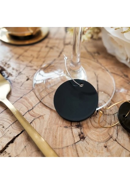 Siyah 1.8mm 30 Adet Boş Akrilik Düğün Içecek Etiketi Adı Gözlük Cam Makinesi Şarap Charm Içecek Topper Yer Kartı Fikirleri Anahtarlık Favor Anahtarlık (Yurt Dışından)
