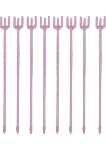 Pembe 100 Adet Kart Tutucu Plastik Kart Sahibi Çatal Zarif 3-Çatal Kafa Kart Tutucu Centerpiece Kek Topper Sopa Parti Için (Yurt Dışından)