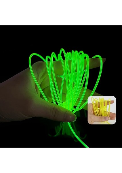 Floresan Yeşil 5m 1m/2m/3m Araç Iç LED Dekoratif Lamba El Kablolama Neon Şerit Otomatik Esnek Ortam Işığı USB Cadılar Bayramı Partisi Dıy Ev Dekor (Yurt Dışından)