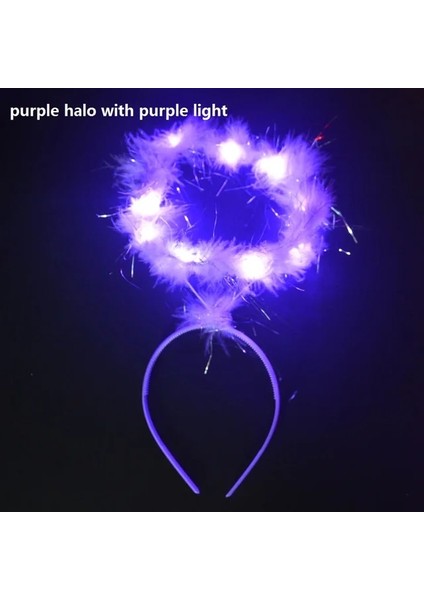 Stil 6 1 Adet Tüy Light Up Melek Halo Kafa Bandı Taç Hairbands LED Parti Hediye Cosplay Doğum Günü Kostüm Düğün Glow Parti Malzemeleri (Yurt Dışından)