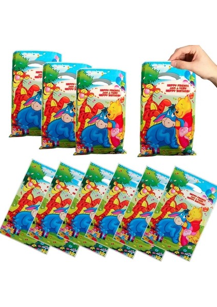 GIFT-BAG-10PCS Disney Winnie The Pooh Tema Doğum Günü Partisi Malzemeleri Süslemeleri Çocuklar Için Aile Partisi Winnie The Pooh Afiş Plakaları Bardak Payet (Yurt Dışından)
